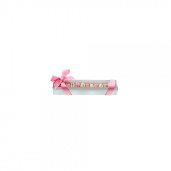 Luxury White Macaron Box With Clear Sleeve